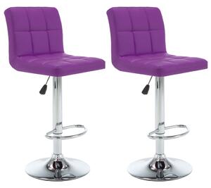 Barové stoličky Breen - umělá kůže - 2 ks | fialové