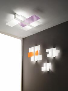 Linea Light 90229 Triad, italské moderní svítidlo, 1x20W, bílé sklo v kombinaci se dřevem, 48x25cm