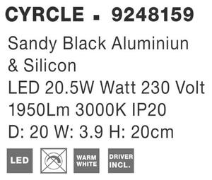 NOVA LUCE nástěnné svítidlo CYRCLE černý hliník a akryl LED 20.5W 230V 3000K IP20 9248159