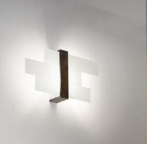 Linea Light 90229 Triad, italské moderní svítidlo, 1x20W, bílé sklo v kombinaci se dřevem, 48x25cm