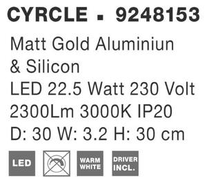 NOVA LUCE nástěnné svítidlo CYRCLE matný zlatý hliník a akryl LED 22.5W 230V 3000K IP20 9248153