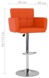 Barové stoličky Shelley - umělá kůže - 2 ks | oranžové