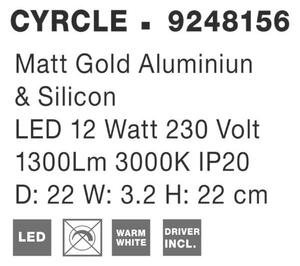 NOVA LUCE nástěnné svítidlo CYRCLE matný zlatý hliník a akryl LED 12W 230V 3000K IP20 9248156