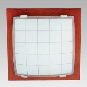 PREZENT Stropní / nástěnné osvětlení GEOMETRICA, 2xE27, 60W, 35x35cm, hranaté, třešeň 976