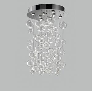 Metal Lux 251.080.01 Bolero, luxusní závěsné svítidlo, 54 kuliček čirého skla, 8x10W LED, prům. 80cm, délka závěsu: 110cm