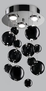 Metallux 251.330.03 Bolero, luxusní závěsné svítidlo, 12 kuliček černého skla, 3x10W GU10, prům. 30cm, délka závěsu: 70cm
