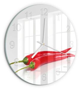 Skleněné hodiny na stěnu Chilli papričky zsob-fi30-00081450