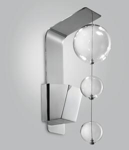 Metallux 251.111.01 Bolero, luxusní nástěnné svítidlo, 3 kuličky čirého skla, 1x10W GU10, výška 57cm