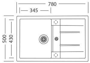 Granitový dřez Sinks CRYSTAL 780 Metalblack