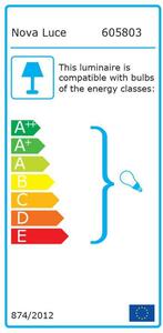 NOVA LUCE nástěnné svítidlo GIORNO alabastrové sklo chromovaný kov E27 1x12W 605803