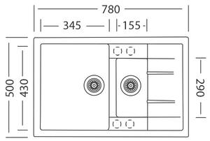 Granitový dřez Sinks CRYSTAL 780.1 Metalblack