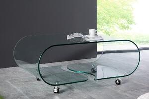 Konferenční skleněný stolek na kolečkách Ogho, 90 cm