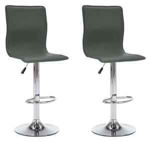 Barové stoličky Burgh - umělá kůže - 2 ks | šedé
