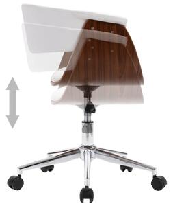 Otočná kancelářská židle Nepean - ohýbané dřevo a umělá kůže| bílá