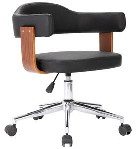 Otočná kancelářská židle Fords - ohýbané dřevo a umělá kůže | černá