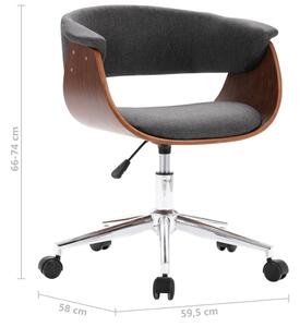 Otočná kancelářská židle Nepean - ohýbané dřevo a textil | šedá