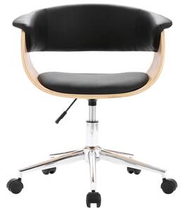 Otočná kancelářská židle Nepean - ohýbané dřevo a umělá kůže | černá