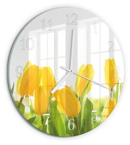 Skleněné hodiny na stěnu Tulipány zsob-fi30-00084112