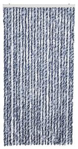Závěs proti hmyzu modrý, bílý a stříbrný 100 x 220 cm Chenille