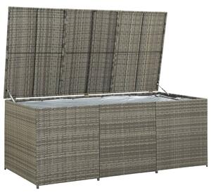 Zahradní úložný box polyratan 180 x 90 x 70 cm šedý