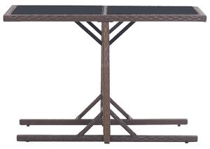 Zahradní stůl hnědý 110 x 53 x 72 cm sklo a polyratan