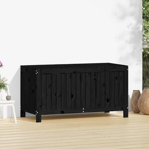 Zahradní úložný box černý 121 x 55 x 64 cm masivní borové dřevo