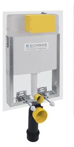 SCHWAB SET WC 199 podomítková nádržka pro zazdění 3/6l, DN110mm + CERANO - WC mísa rimless Puerto - černá + SCHWAB VELA ovládací tlačítko, 247x165 mm…