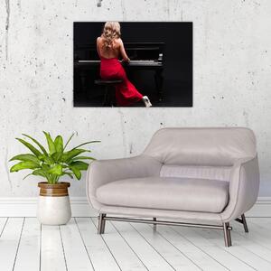 Obraz ženy hrající na klavír (70x50 cm)