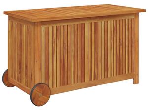 Zahradní úložný box s kolečky 90 x 50 x 58 cm masivní akácie