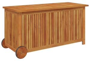 Zahradní úložný box s kolečky 113 x 50 x 58 cm masivní akácie