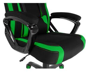 Herní židle A-RACER Q11 –⁠ látka, černá/zelená