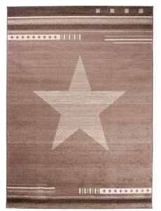 Kusový koberec Hvězda hnědý 200x290cm