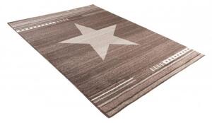 Kusový koberec Hvězda tmavě hnědý 140x190cm