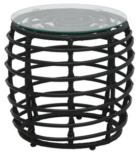 3dílný bistro set polyratan černý