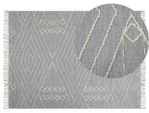 Bavlněný koberec 140 x 200 cm šedý/bílý KHENIFRA