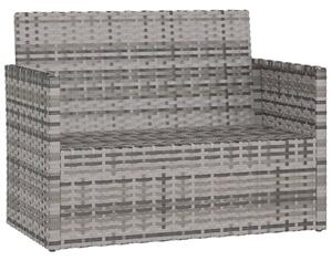 Zahradní lavice s poduškami šedá 105 cm polyratan