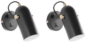 Sada 2 bodových lamp TYRIA Nastavitelná Kov Černá