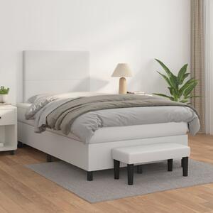 Box spring postel s matrací bílá 120x200 cm umělá kůže 3137534