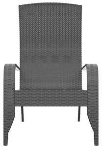 Zahradní židle Adirondack černá polyratan