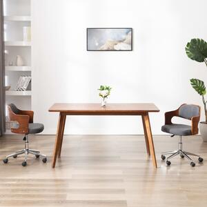 Otočná kancelářská židle Lochie - ohýbané dřevo a textil | šedá