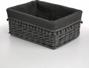 Altom Proutěný košík s textilní podšívkou 37 x 26 x 15 cm, tmavě šedá