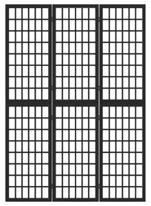 Skládací 3dílný paraván v japonském stylu 120 x 170 cm černý
