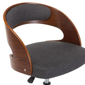 Otočná kancelářská židle Hallbury - ohýbané dřevo a textil | šedá
