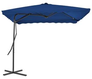 Zahradní slunečník s ocelovou tyčí modrý 250 x 250 x 230 cm