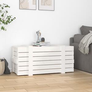 Úložný box bílý 91 x 40,5 x 42 cm masivní borové dřevo