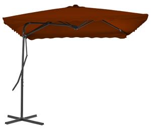 Zahradní slunečník s ocelovou tyčí terakotový 250x250x230 cm