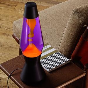 Mathmos Astro Black, originální lávová lampa, matně černá s fialovou tekutinou a oranžovou lávou, výška 43cm