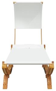 Zahradní lehátko a stříška 100x200x126 cm ohýbané dřevo krémové