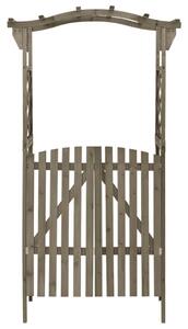 Pergola s brankou 116 x 40 x 204 cm šedá masivní jedle