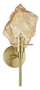 NOVA LUCE nástěnné svítidlo ODELLE mosazný zlatý kov a jantarové sklo E14 1x5W 230V IP20 bez žárovky 9009256